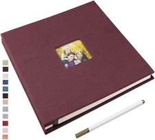 Album Photo Adhésif 40 Pages Couverture en Lin Scrapbook 28 X 27 cm Album DIY...