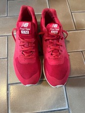 NEW BALANCE 574 Suede Foam Red White Trainers Lace Sport Shoes