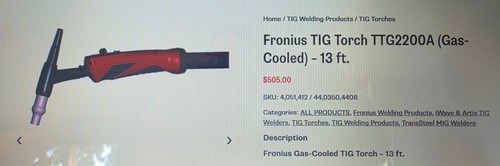 Fronius tig troch - tig, cooled