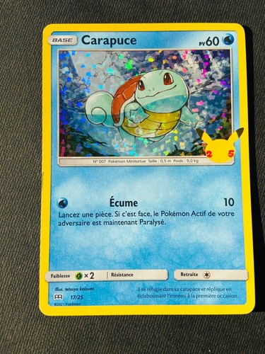 Carte pokémon carapuce 25 - pokémon, 17/25