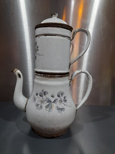 Cafetière émaillée ancienne - cafetière,