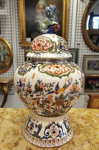 Grand pot couvert delft vers - pot,