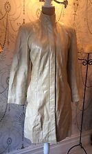 Veste en cuir crème souple