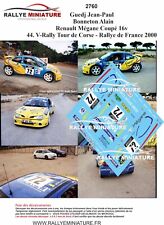 DECALS 1/43 REF 2760 RENAULT MEGANE GUEDJ TOUR DE CORSE 2000 WRC RALLYE RALLY