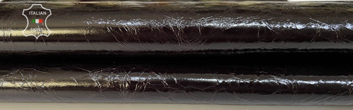 Marron foncé verni froissé - marron,