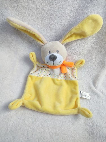 Doudou lapin plat - , jaune