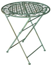 Table de Jardin Style Campagnard Métal Antique en Fer Pliante Balcon