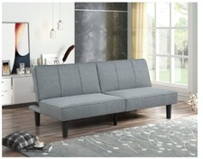 Split-Back Futon Gray Linen