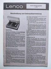 Lenco L78 - Mode d'Emploi -