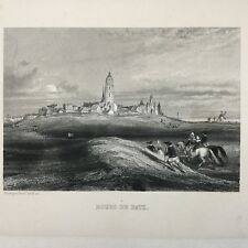 Gravure XIXè Bourg De Batz