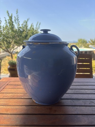 Pot graisse confit bleue - confit,