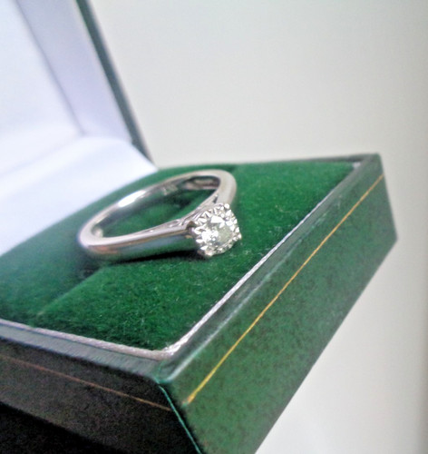 Blanc diamant bague - or, 10ct