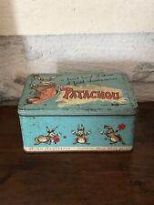 Ancienne boîte rectangulaire métallique publicitaire, PATACHOU