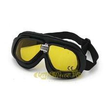 Lunettes de Moto Aviateur Noir Lentille Jaune Avec Verres Protection Raisin pour
