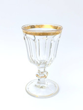 Grand verre ancien XIXe bord doré verre soufflé antique large glass gold