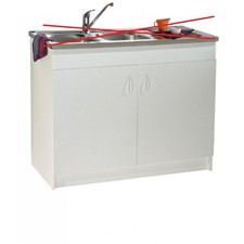 Meuble Sous-Evier NEOVA Sim'NF 2 Portes Mélaminé Blanc L80cm - S12N02080