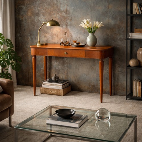 Console vintage design plaqué - design,