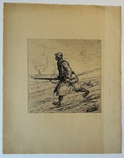 RENEFER Raymond - [SOLDAT de profil]. 1916. EAU-FORTE originale signée. ETCHING.