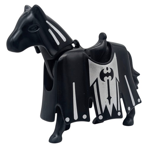 Playmobil cheval armure noire