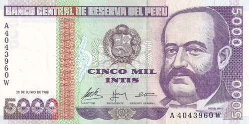 Pérou 5000 intis amiral - amiral, m