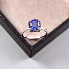 Sans Défaut Ceylan Bleu Saphir 925 Argent Bague Anniversaire Cadeau