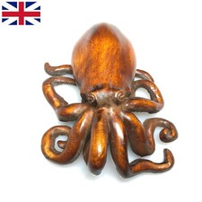 Ravissante statue pieuvre en buis chinois fait main thé animal fengshui art déco Netsuke