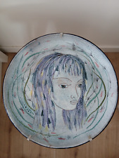 Assiette décorative en céramique style Marie Madeleine Jolly polychrome vintage 