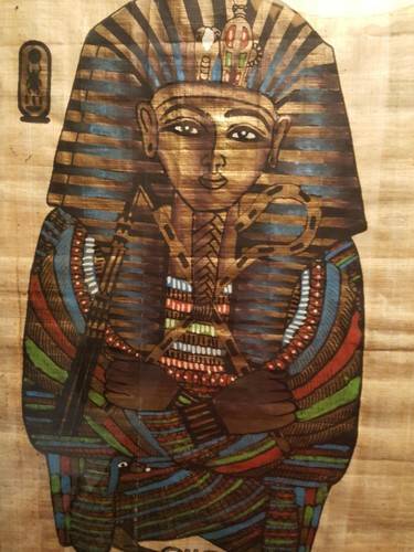 Egyptian papyrus painted king - painted,