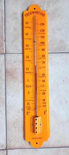 Thermomètre émaillé orange