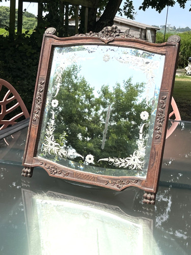 Ancien miroir victorien - ancien,