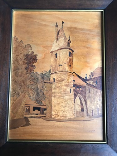 Tableau marqueterie bois - tableau,