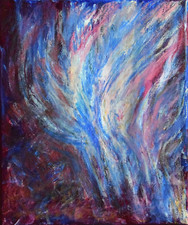 Paysage Peinture à l'Huile, Tableau Abstrait de Hélène ZENATTI, "SORTIR DU BOIS"