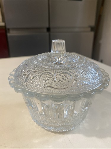 Vintage joli sucrier verre - en,