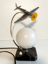 Ancienne veilleuse Art Déco sur le thème de l'aviation
