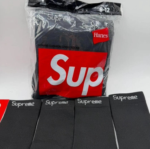 Supreme hanes black crew - supreme, x