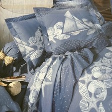 YVES DELORME BOURBON BLEU drap plat / flat sheet 240 cm * 310 cm neuf