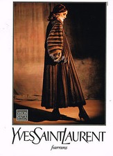 PUBLICITE ADVERTISING 074  1990  YVES SAINT LAURENT  boutique fourrure SAGA