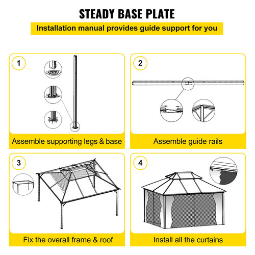 Vevor tonnelle patio pvc - tonnelle, de