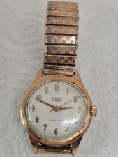 SOLO Mécanique Antichoc 17 Rubis Vintage Année 60 Plaqué Or