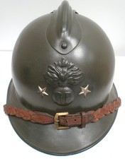 Casque GÉNÉRAL ALUMINIUM Adrian 1926 monté d'origine France 1940 Kaki infanterie