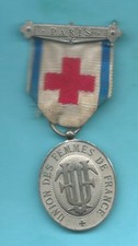 ancienne medaille croix rouge union des femmes de france paris
