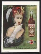 pub papier 1952 BOISSON MARTINI vin apéritif dessin femme Brunetta