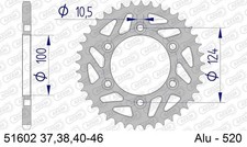 AFAM Pignon 51602-42 arrière Aluminium