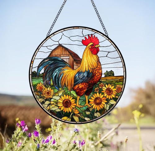 Chicken glass suncatcher - chicken,