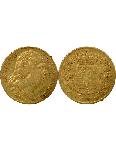 France louis xviii - 20, francs