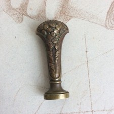 Ancien Cachet Sceau Bronze Décor Fleuri Art Déco 1930 Matrice Vierge