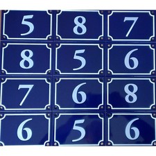 Numéro de rue 10 x 15 cm - 4 trous - fond bleu nocturne