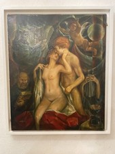 TaBleau  Symboliste Et Surréaliste 10F 55x46 Caisse Américaine À Identifier