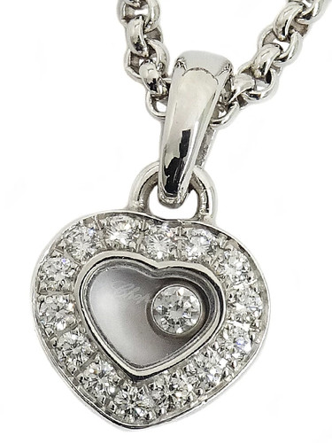 Collier cœur blanc - cœur, or