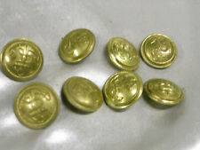 VERITABLE  LOT 8 BOUTONS DE CABAN ANCRE MARINE NATIONALE LAITON DORE BUTTON